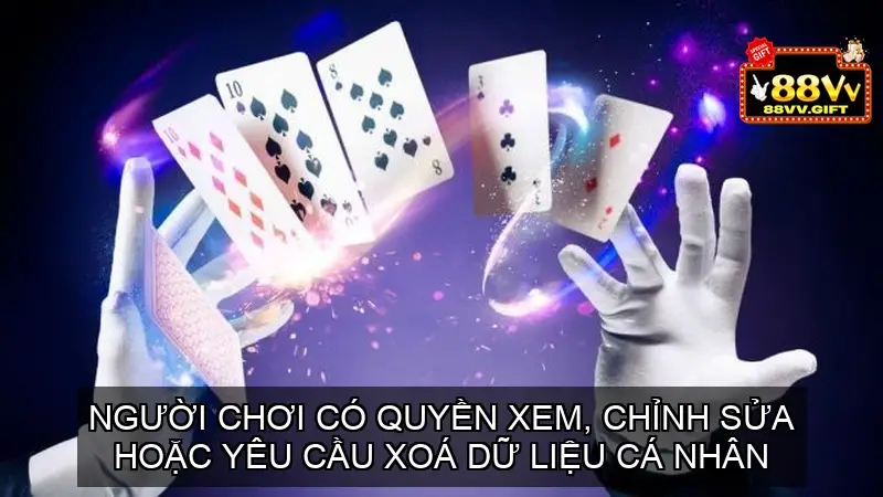 Người chơi có quyền xem, chỉnh sửa hoặc yêu cầu xoá dữ liệu cá nhân của mình